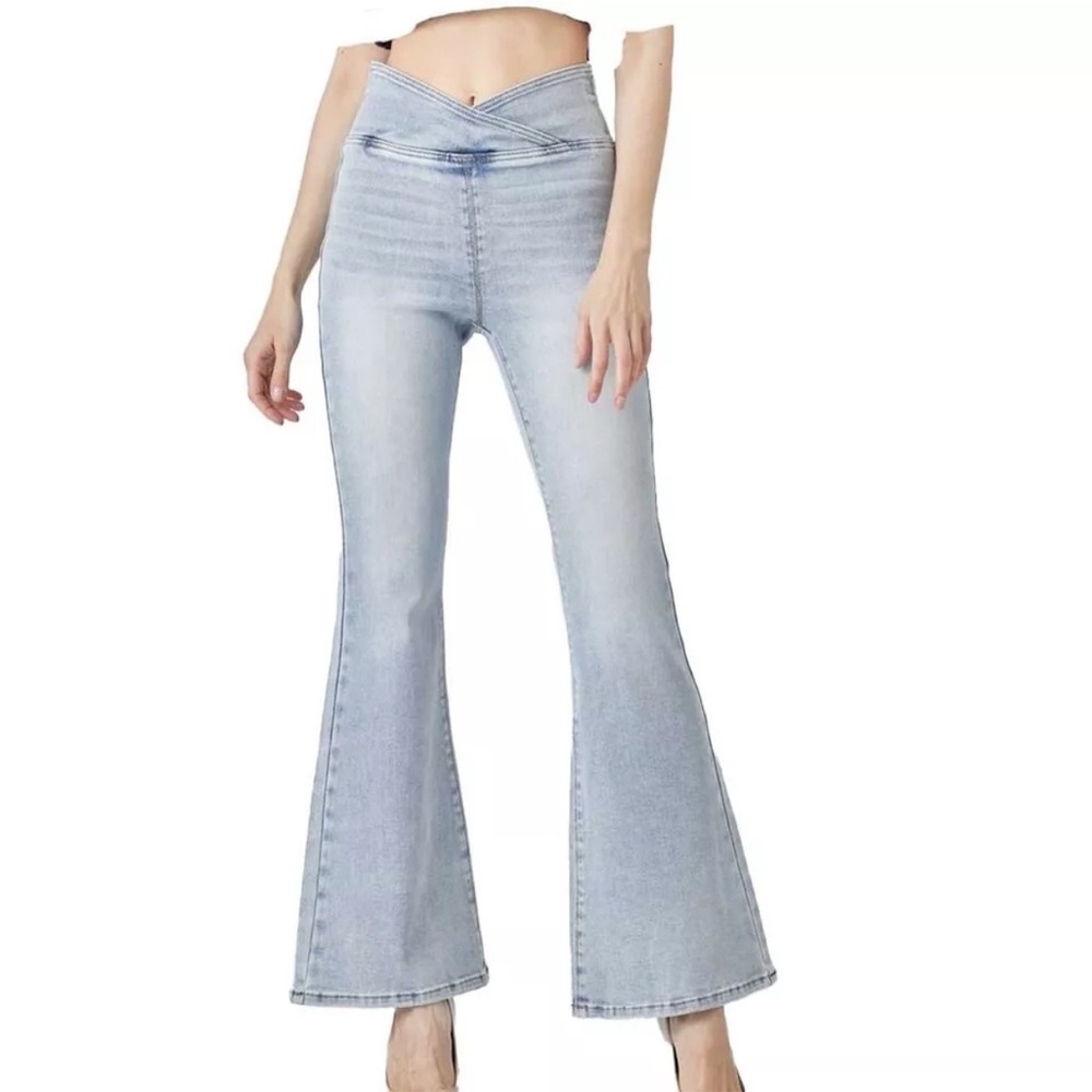 RISEN JEANS Pull On Flare Leg
